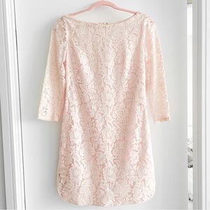 Vince Camuto light pink lace 3/4 sleeve dress